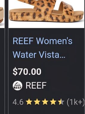 REEF Women's Water Vista Slide - Leopard Print